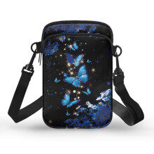 Dámska polyesterová crossbody kabelka s dvojitým zipsom a...