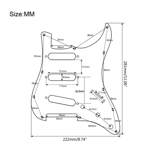 3Ply11Hole S+S+S Προστατευτικά Pickguard για Κιθάρα και Μπάσο, Πλάκα Ξυστό, για Στάνταρ 2