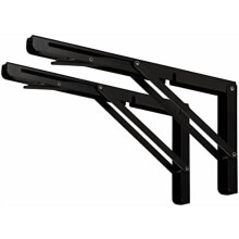 CLT zwarte opklapbare plankdragers 12 inch 330 lb verpakking van 2