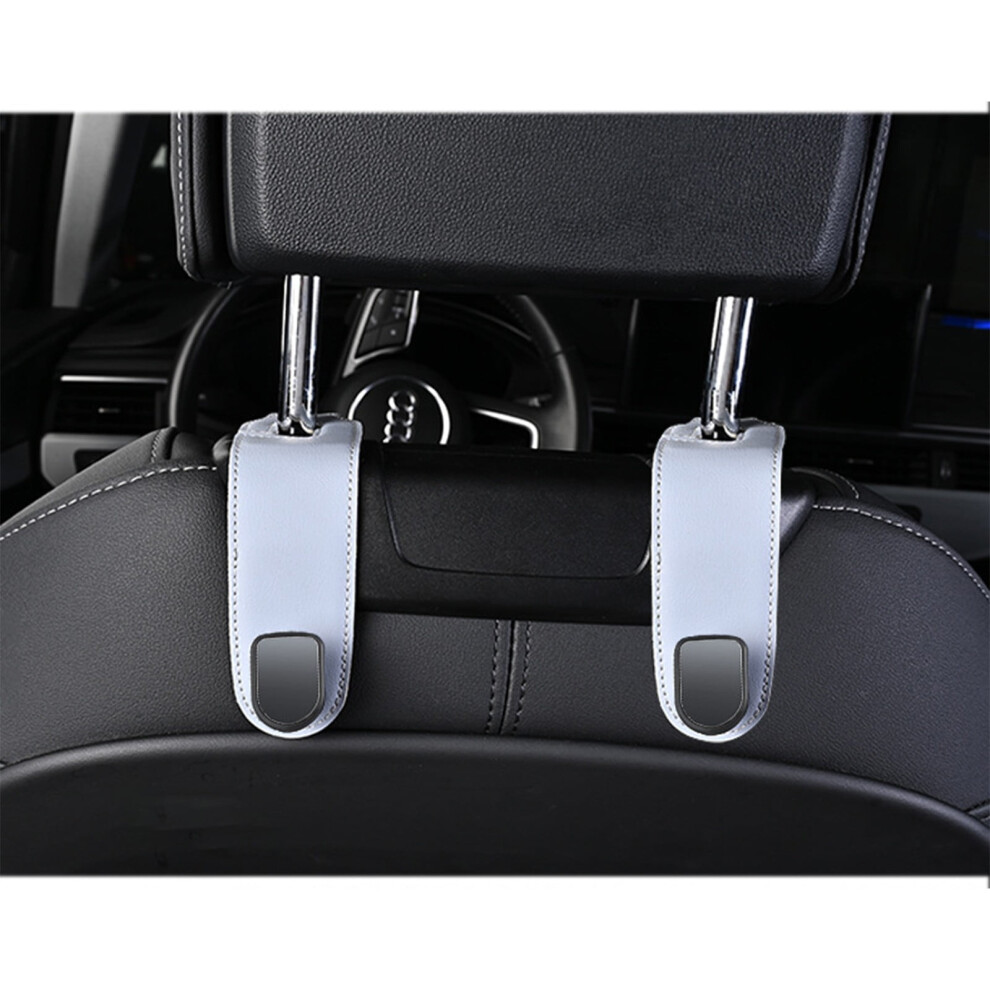 Car Seat Backrest Hanger With Suede Leather Hooks For Storage And Organization 9405492301269