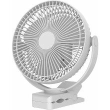USB genopladelig klipsventilator til kontor og rejser, super stille bærbar ventilator med 4 hastigheder, batteridrevet stille skrivebordsventilator