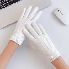 Women's Lambskin Leather Touchscreen Gloves with Bow