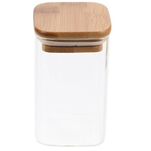 Boîte de rangement en verre avec couvercle en bambou, boîte empilable et polyvalente idéale pour les essentiels du garde-manger, couvercle