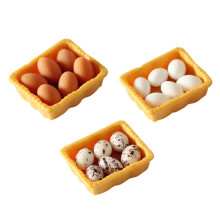9Sets Resin Miniature Egg Models Portable Kitchen Decor and Kids Toys
