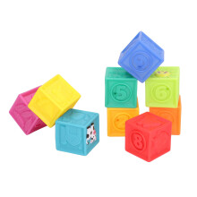 Stackable Squeeze Toys for Babies with3D Patterns Soft Baby Blocks Squeaky Teething Blocks BPA Free Educational Blocks for6Months Plus Kids