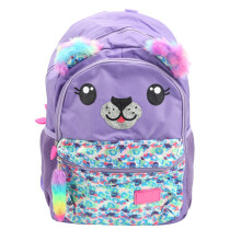 Zaino scolastico leggero per bambine con strisce riflettenti di sicurezza, spallacci regolabili, tasche multiple e tessuto resistente all'acqua.