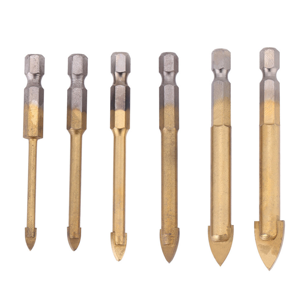Ceramic Drill Bits Tile Drill Bits Cement Drill Bits Carbide Tipped Hex Shank Set Of6pieces In Sizes4mm5mm6mm8mm10mm And12mm 9448483707497