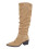 Botas femininas folgadas até o joelho com salto baixo e cano largo. 1