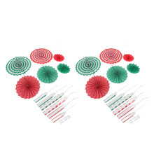 Tissue Paper Material Hanging Paper Fans Creative Decoration Easy To Assemble Vibrant Colors Reusable Decoration for Indoor Outdoor Use Party