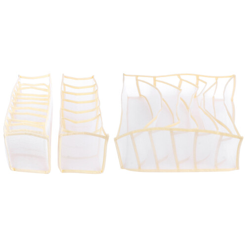 9Pcs Beige Underwear Closet Organizers Stackable Drawer Type Storage