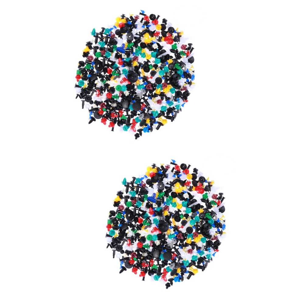 1000Pcs Push In Fasteners Automotive Nylon Clips Assorted 3711318870038