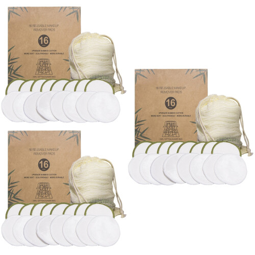 48Stk Wiederverwendbare Makeup Pads Bambus Bunt