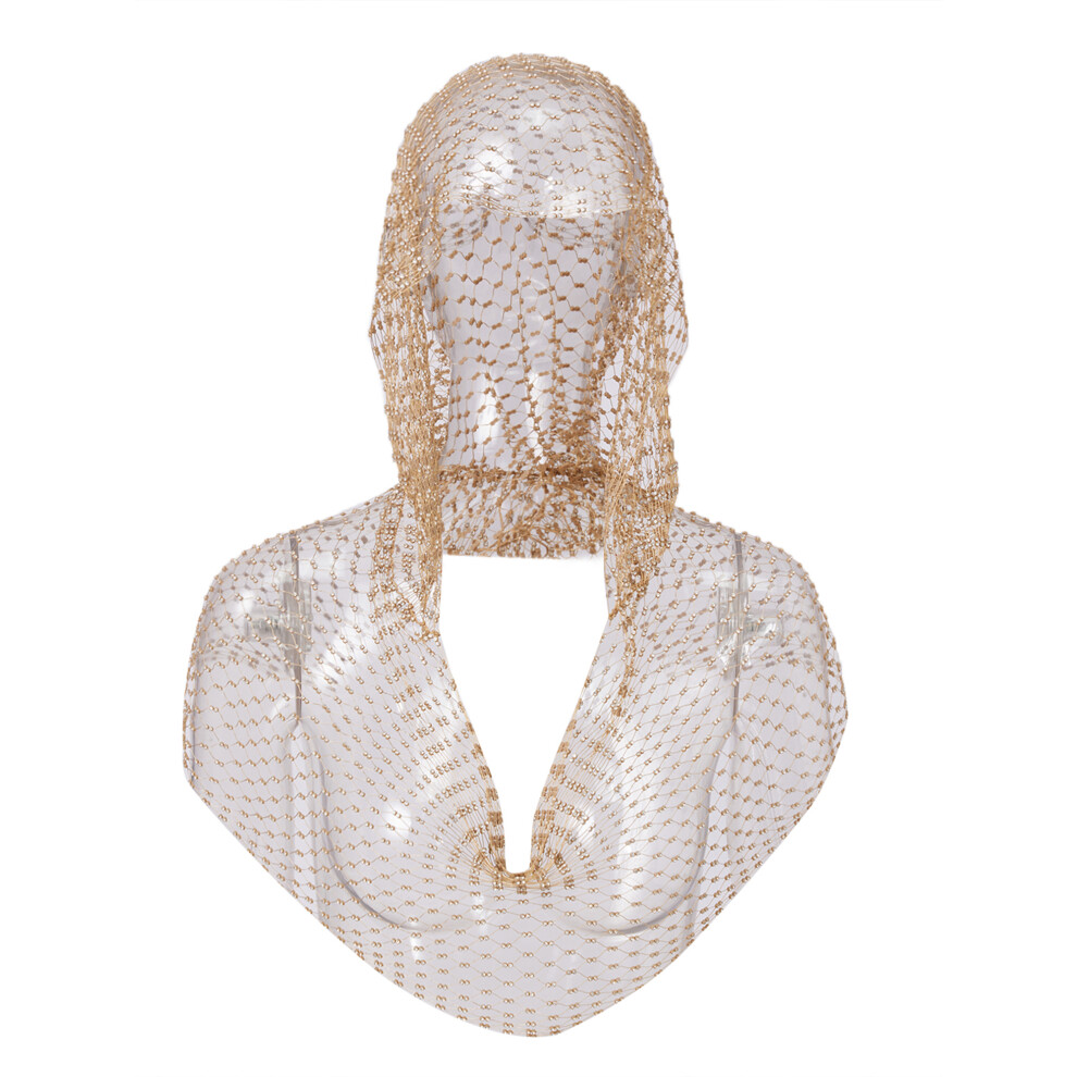 Silver (One Size, ) Rhinestones Lingerie Tops For Women Fishing Net Design Babydoll Naughty Hooded Sparkly Tops