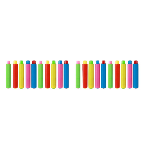 20Pcs Assorted Color Plastic Chalk Holders Dust-Free Protective Clips
