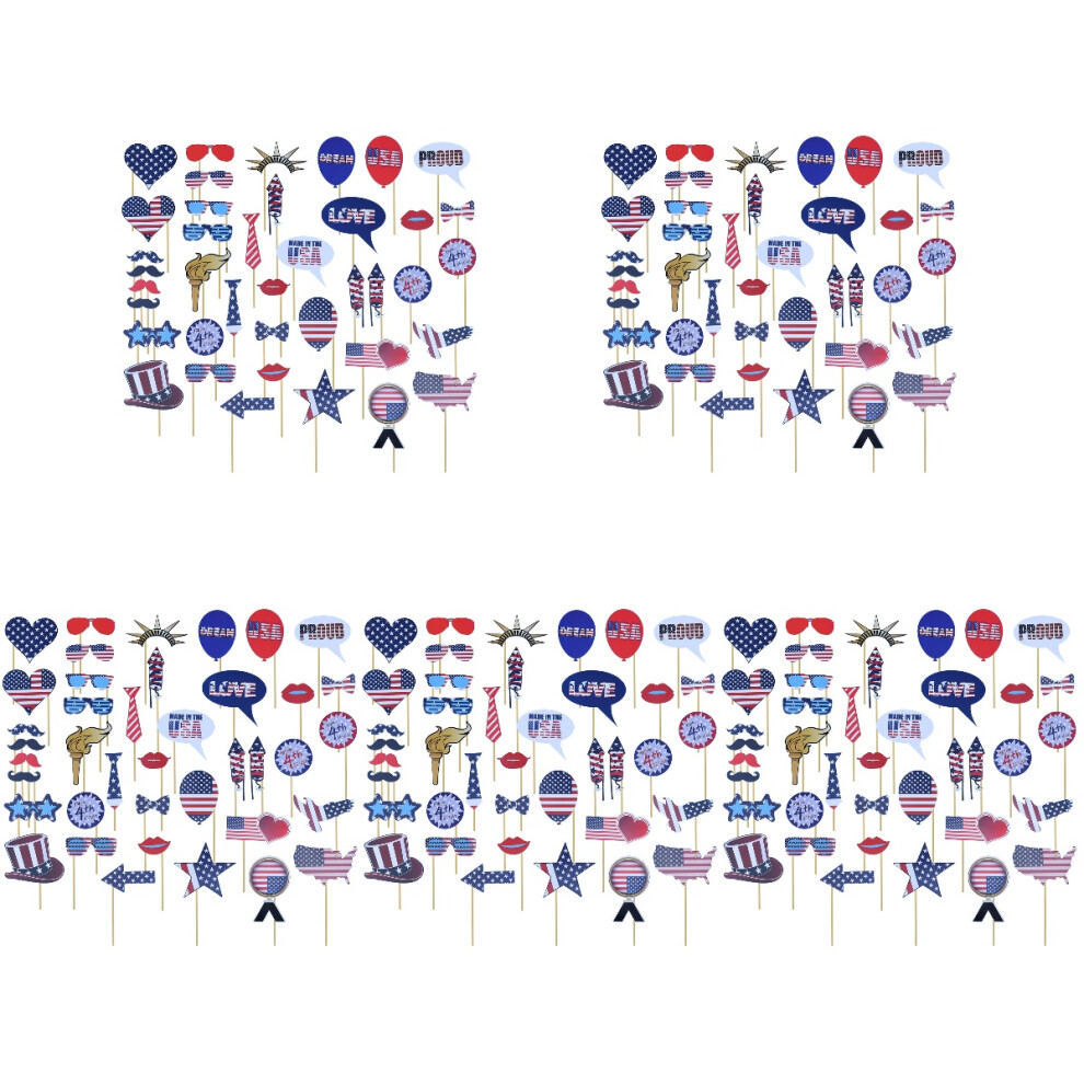 120Pcs Assorted Color Photo Booth Props For American Independence Day 3711318809618