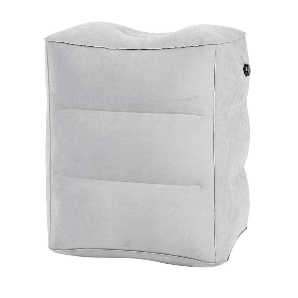 Travel Foot Rest Pillow With Adjustable Height, Inflatable Leg Support Cushion For Planes Trains And Office Chairs Featuring Quick Inflation System