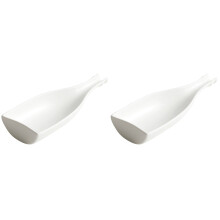 2Pcs White Ceramic Food Plate Bottle Shape Tray for Dinner Use