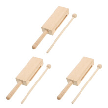 3Sets Wood Block Instruments for Adults Khaki Percussion Set