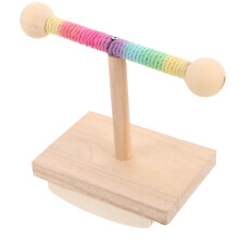 Multi Wood Parrot Play Stand Platform with Rocking Bird Perch Toy