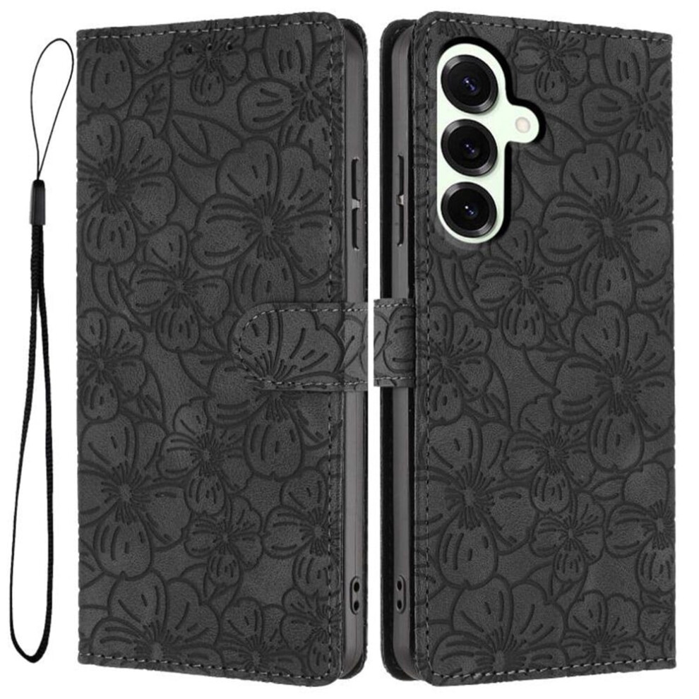 Cherry Blossom Embossed Leather Flip Wallet Case For Red 9065194884882