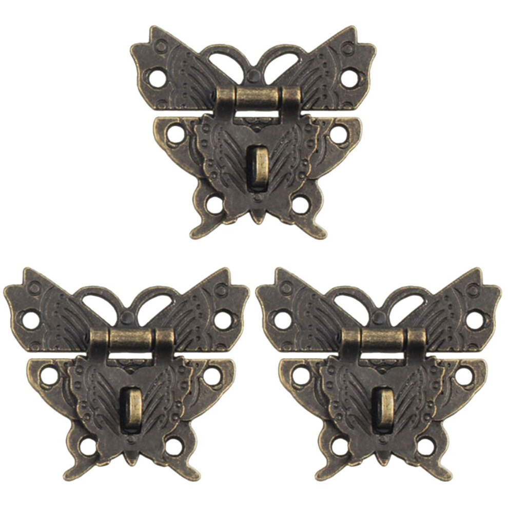 6Pcs Vintage Wooden Box Latches Alloy Hasp Durable Dark Brown Locks 3682176251942
