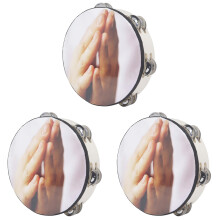 3Pcs Hand Drum Tambourine for Kids Easy Use Durable Wood and Pet