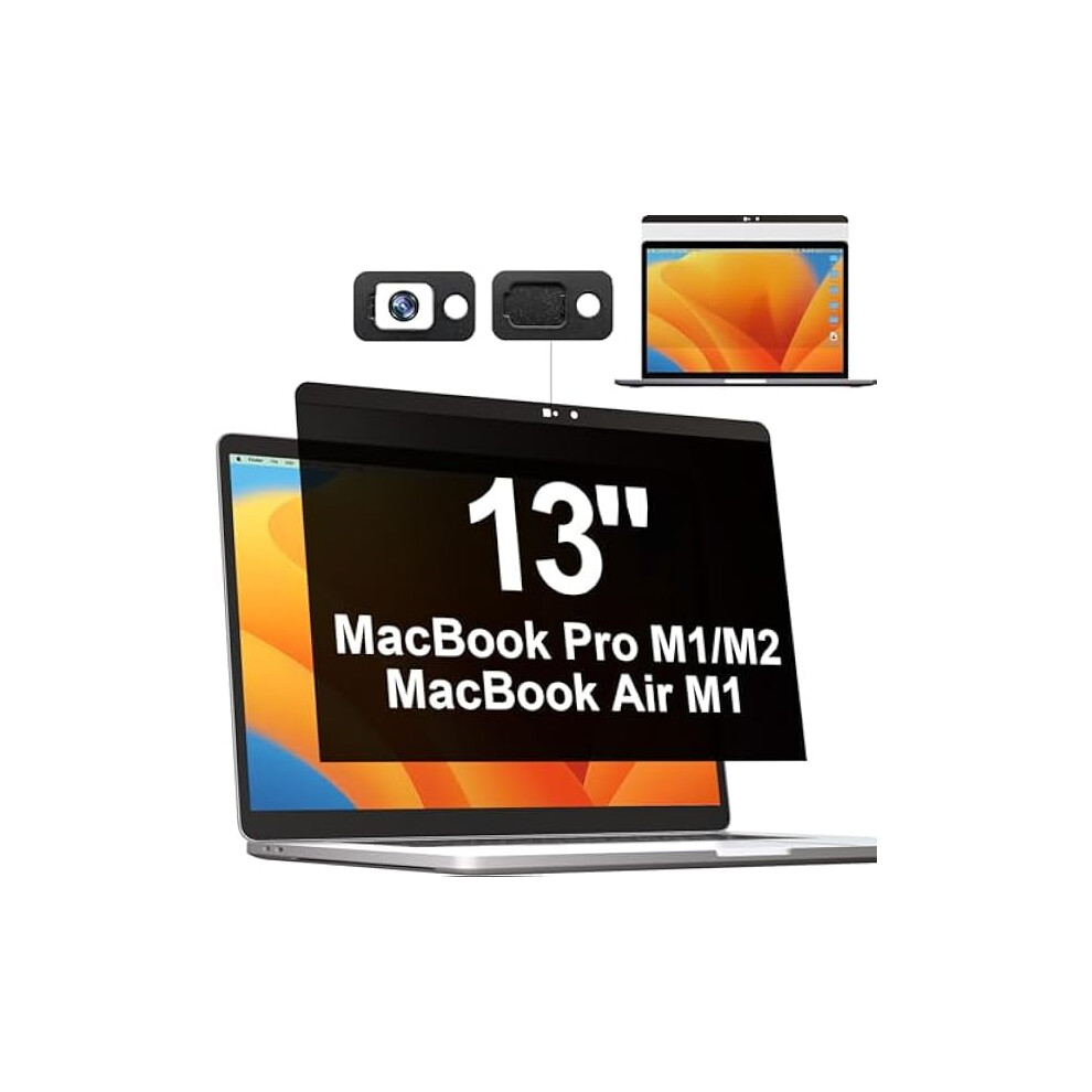 Privacy Screen For Macbook Pro 13" (2016Â2022, M1/M2) & Air 13" (2018Â2021, M1), Magnetic, Anti-Glare, Filter + Camera Cover Blue/Light 9193271871514