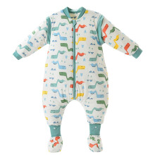 Sacco nanna per neonati con gambe separate, coperta indossabile morbida, comoda e traspirante per bambini piccoli, con simpatica stampa a cartoni
