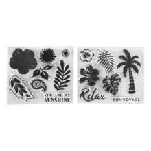 Nature Floral Art Clear Stamps Featuring Coconut Tree Leaves Design, Eco Friendly Reusable Stamps For Scrapbook And Paper Crafts