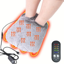 USB Removable Washable Foot Warmer with Plush Cover, Heated for Winter & Pain Relief, Compatible with USB Power