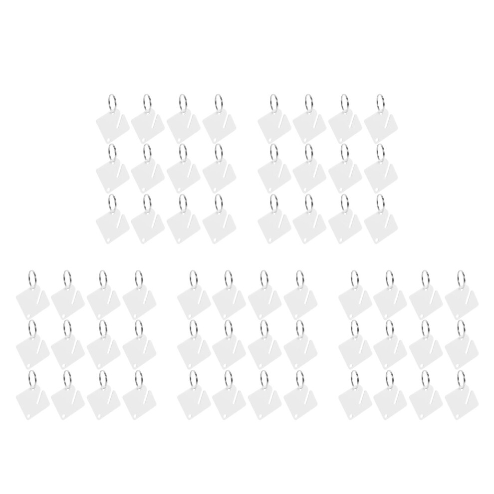 300Sets Acrylic Key Label Tags With Zinc Alloy Rings White For Keys 3711248895743