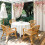 Cortinas externas florais impermeáveis com textura de linho e ilhós. 4