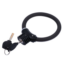 Black Alloy Bike Ring Shaped Lock Strong Steel Cable Anti-Theft
