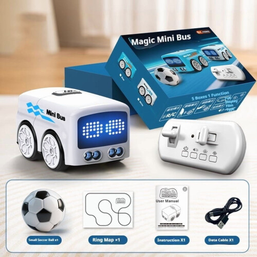 Minibus interactif intelligent télécommandé avec détection d'obstacles et suivi gestuel, jouet de bureau RC