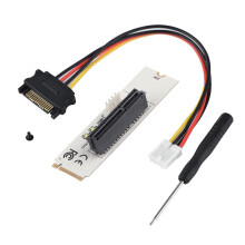 Tarjeta elevadora con indicador LED, puerto SSD M.2Key M, adaptador NGFF a PCI-E4X con fuente de alimentación SATA, compatible con Plug and Play y