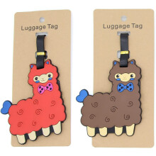 Alpaca Luggage Tags for Suitcases 2-Pack Cute Silicone Luggage Tag with Name ID Card Funny Suitcase Label
