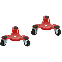 2Pcs Red Metal Furniture Moving Dolly with 3 Swivel Wheels Home Use