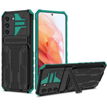 Military-Grade Dual-Layer Case for Galaxy S20 FE 5G, 6.5" (2020) – Shockproof, Built-in Kickstand & Card Holder, Compatible with Samsung Galaxy S20