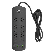 USB Charging Station Power Strip Surge Protector Extension Cord Spacious Design Heavy Duty Overload Protection Ultra Fast Charging Speed Short
