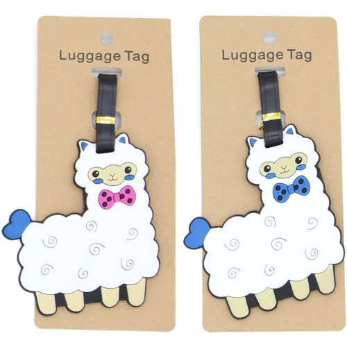 Silikonbagageetiketter i alpacka, 2-pack