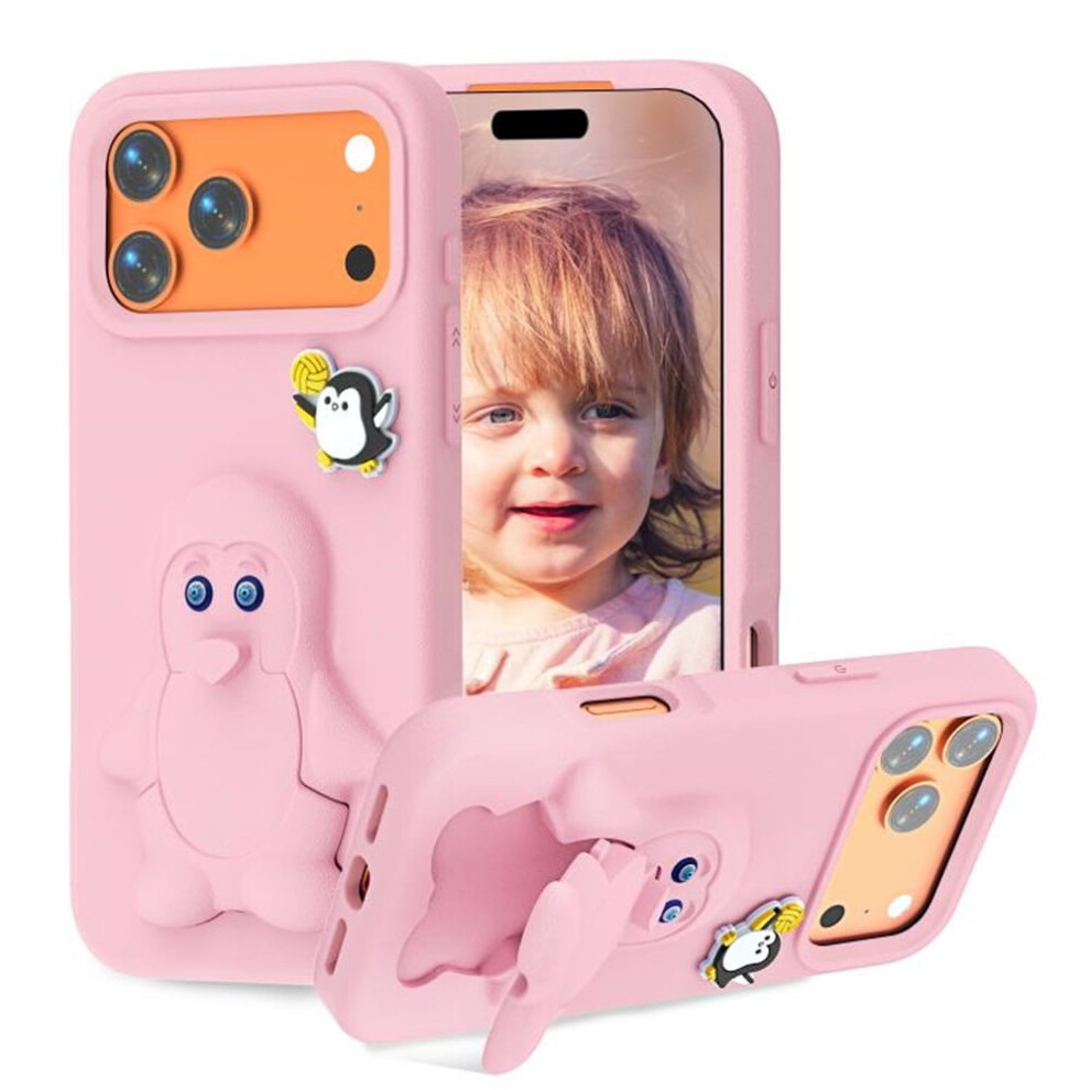 Cartoon Penguin Baby Stand Eva Phone Case For Iphone 17 Pro 9170372598571