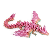 1PC BLUE SILVER 45cm 3D Printed Dragon Figurine, Flying Crystal Dragon, Dragon Egg Gift, Chinese Dragon Figure