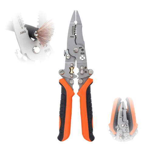 Steel Multi-Purpose Wire Stripper for Cutting and Stripping Cables, Sheathed Wires, and Optical Cables