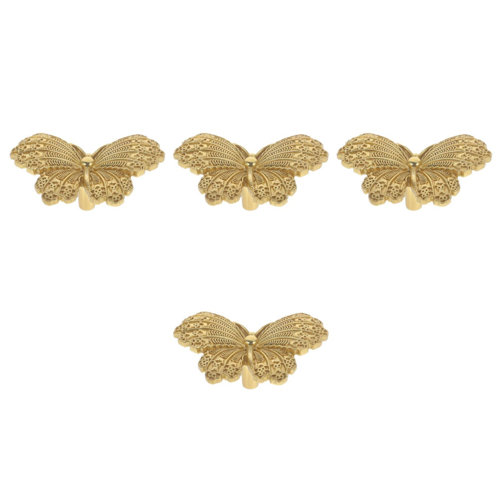 4Pcs Decorative Golden Brass Dresser Knobs With 3711318852133