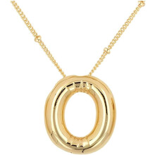Gold Bubble Letter Necklace for Women – Initial Pendant