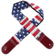 Navy Blue with American Flag Pattern 1Pack Guitar Strap Padded for Everyday Use by Musicians Canvas 13.8x2in
