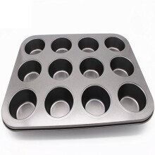 12 Cup Carbon Steel Muffin Cupcake Baking Pan Non Stick Dishwasher Microwave 2024 New