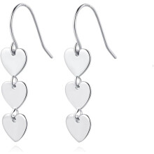 Oorbellen met hartjes van sterling zilver voor dames (1 paar)