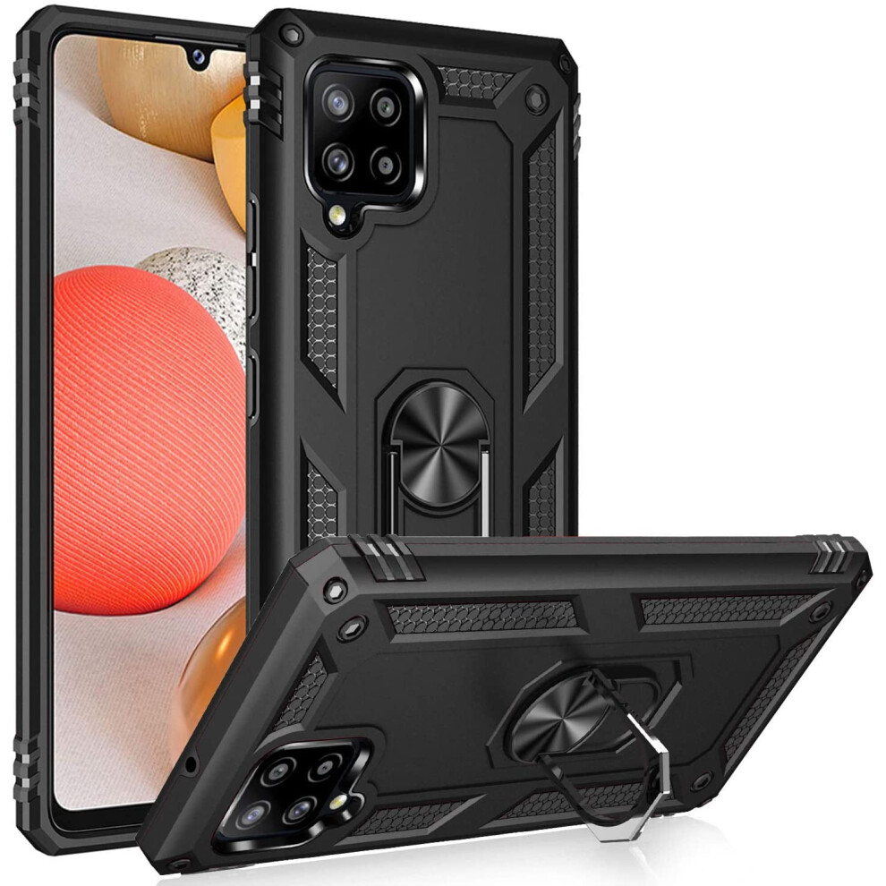 A42 5G Case Â Military-Grade Protective Cover With Ring, Car Mount & Kickstand, Compatible With Samsung Galaxy A42 5G Â Black 9170372181070