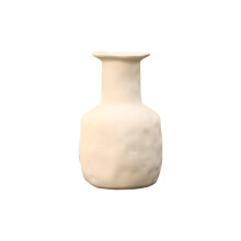 Vaso de cerâmica branca minimalista com textura de 14 cm (5,5 pol.)